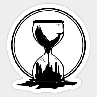 Dolphin melting in an hourglass Sticker